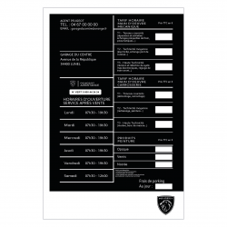 Panneau horaire Peugeot
