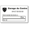 Etiquette révision Peugeot